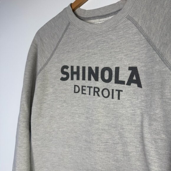 Shinola Detroit Logo Gray Crewneck Sweatshirt Size Large Unisex - Picture 3 of 5